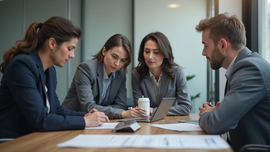 Профессиональная команда обсуждает стратегии развития компании в конференц-зале