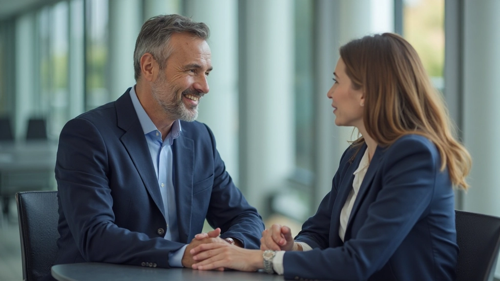 Профессиональное собеседование в офисе с работодателем и соискателем