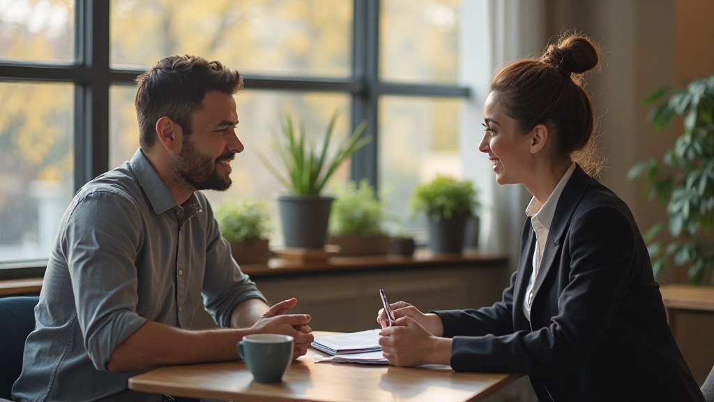 Деловые люди обсуждают возможности сотрудничества за столом