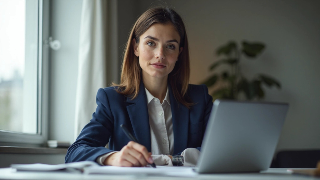 Профессионал с портфелем достижений в современном офисе