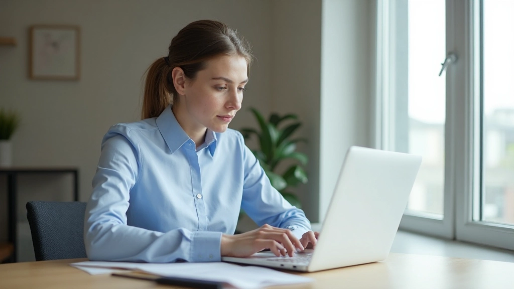 Специалист проходит курс профессионального развития за ноутбуком