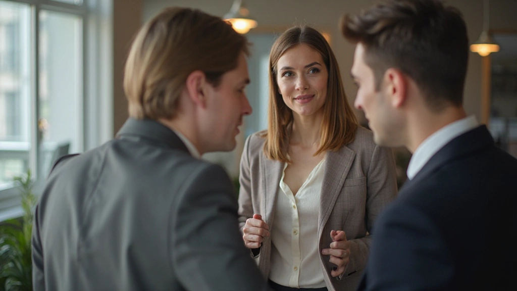 Менеджер проводит переговоры о повышении зарплаты и условиях работы